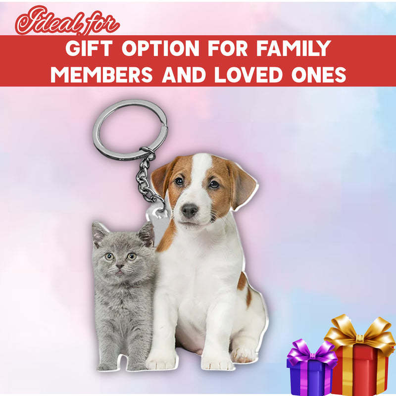 Acrylic Pet Keychain with Pet Image.