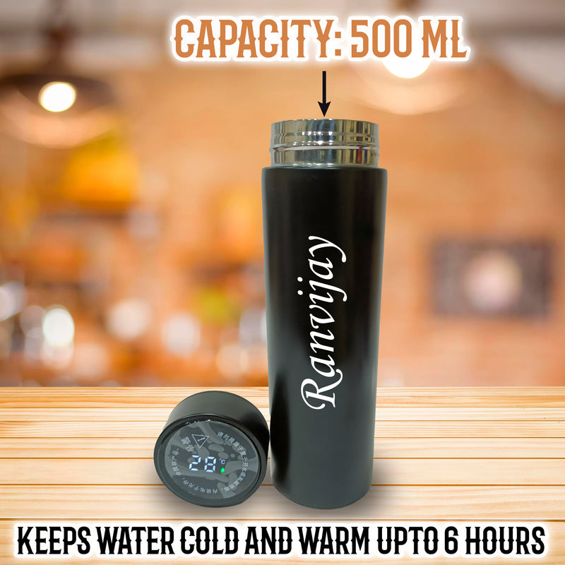 Personalized Temperature Bottle Black