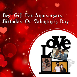 Love Photo Frame with your 3 favorite pictures.