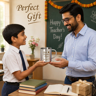Customized Teacher Mug Best Teacher Ever with Name Engraved | 220ml Stainless Steel Coffee Mug