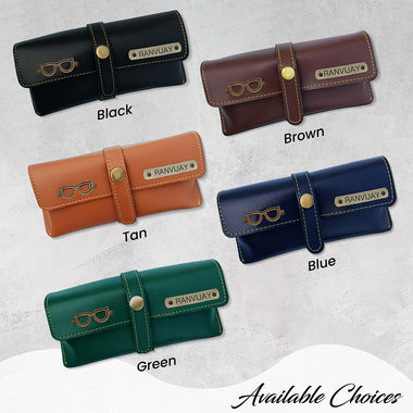 Personalized Leather Eyewear Case For Men/Women with Name & Charm.