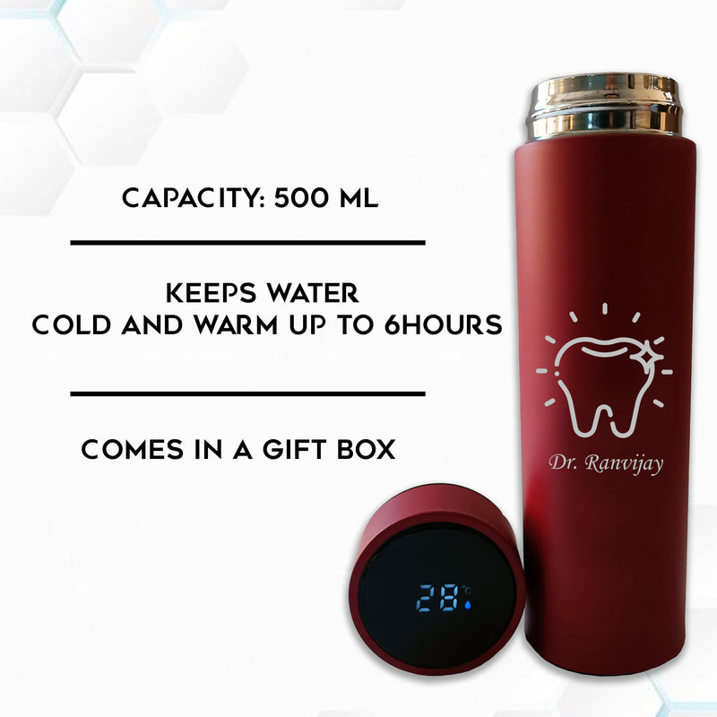 Temperature Bottle – Custom Name & Dentist Logo Engraved.