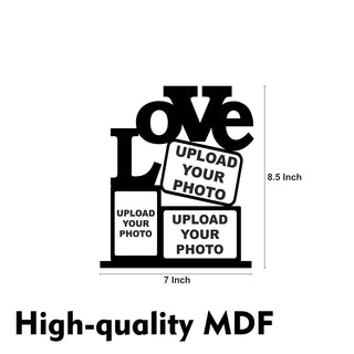 Love Photo Frame with your 3 favorite pictures.