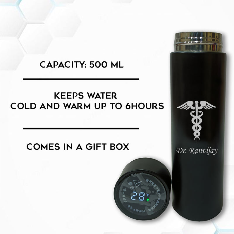Personalized Custom Doctor's logo & Name Engraved Water Bottle