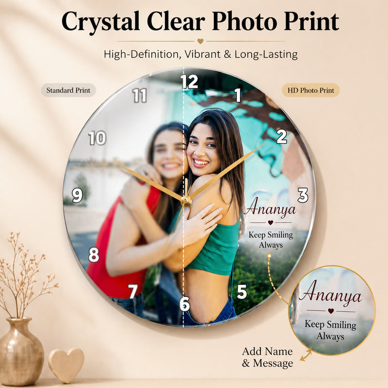 Customized Acrylic Photo Printed Wall Clock.