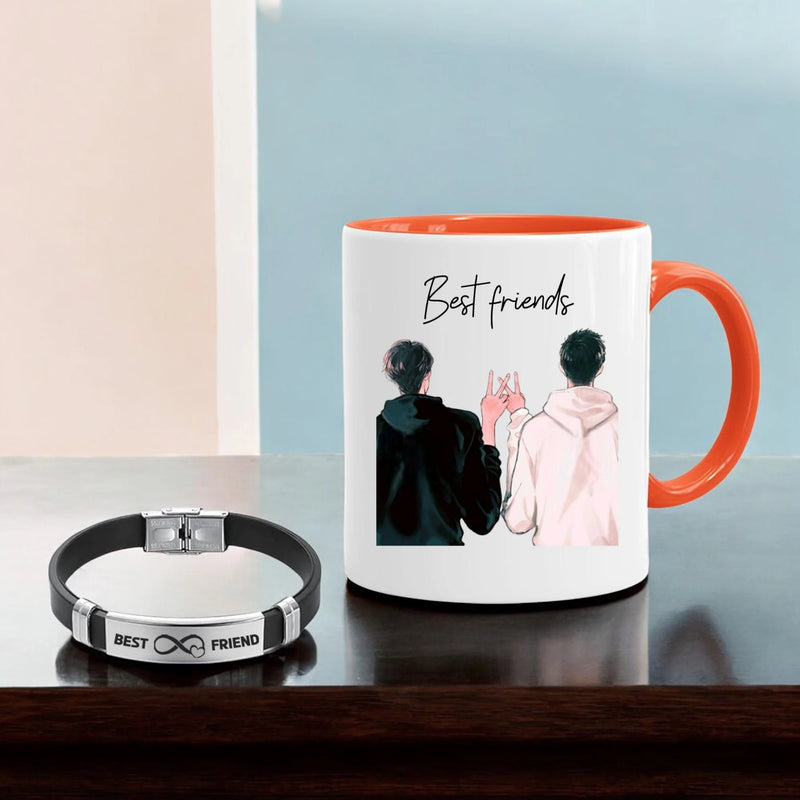 Male Friendship Day Gift Combo- Mug & Bracelet.