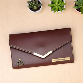 Personalized Women's Leather Premium Clutch