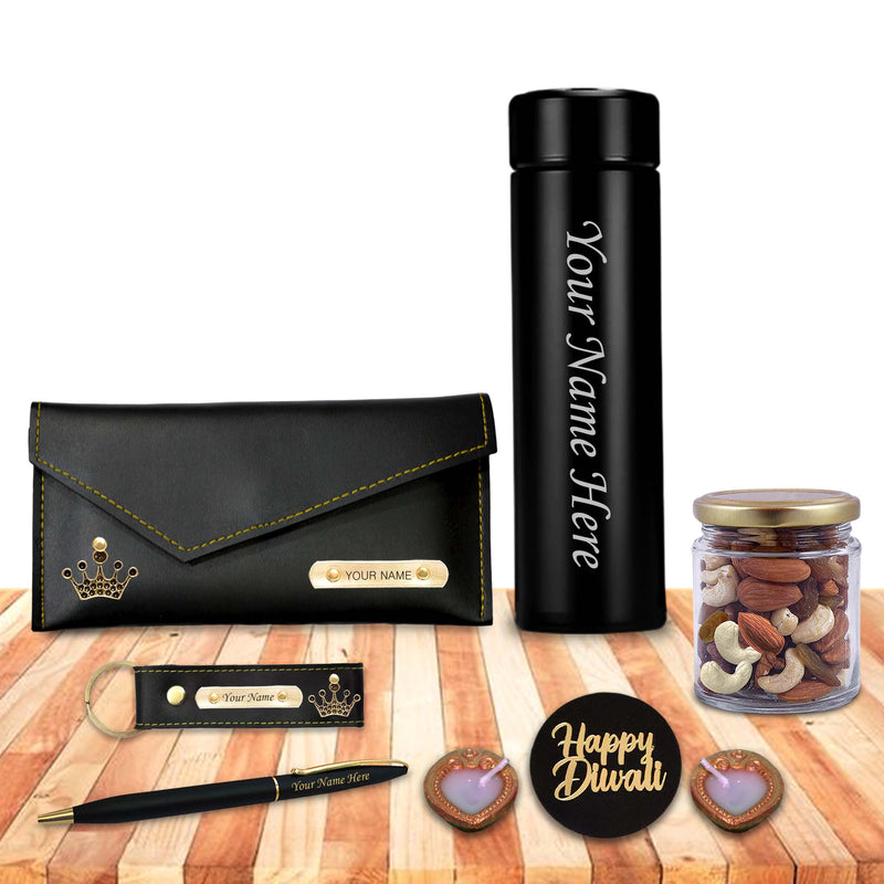 Diwali Gift Set for Women – Clutch, Keychain, Pen & Bottle