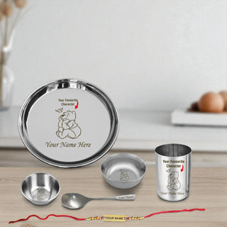 Kids Rakhi Gift – Customized Meal Set + Custom Rakhi