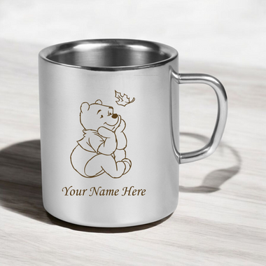 Personalized Stainless Steel Mug for Kids – Cartoon Character and Name Engraved