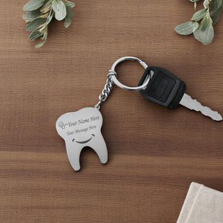 Personalized Stainless Steel Keychain with Engraved Name – Custom Gift for Professionals.