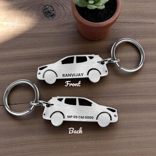Personalized Stainless Steel Bike & Car Keychain with Name Engraved - Unique Gift for Birthdays for Car/Bike Lovers.