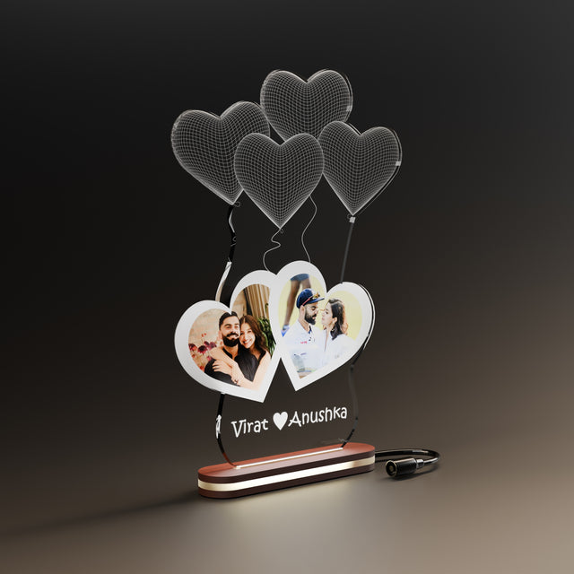 Acrylic LED Photo Frame with Heart Design – Perfect Gift for Couples on Valentine’s, Anniversary & Wedding