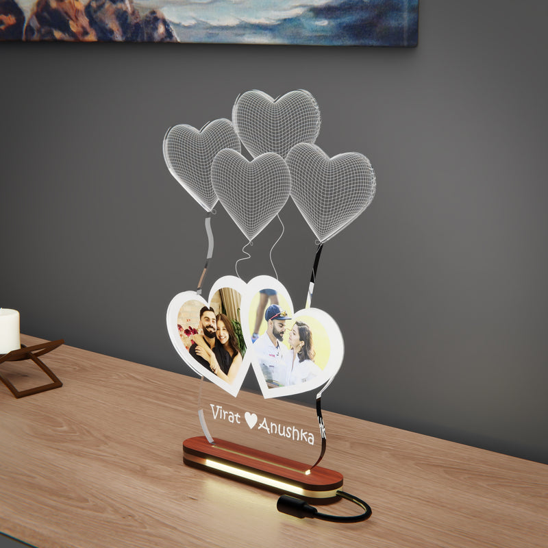 Acrylic LED Photo Frame with Heart Design – Perfect Gift for Couples on Valentine’s, Anniversary & Wedding