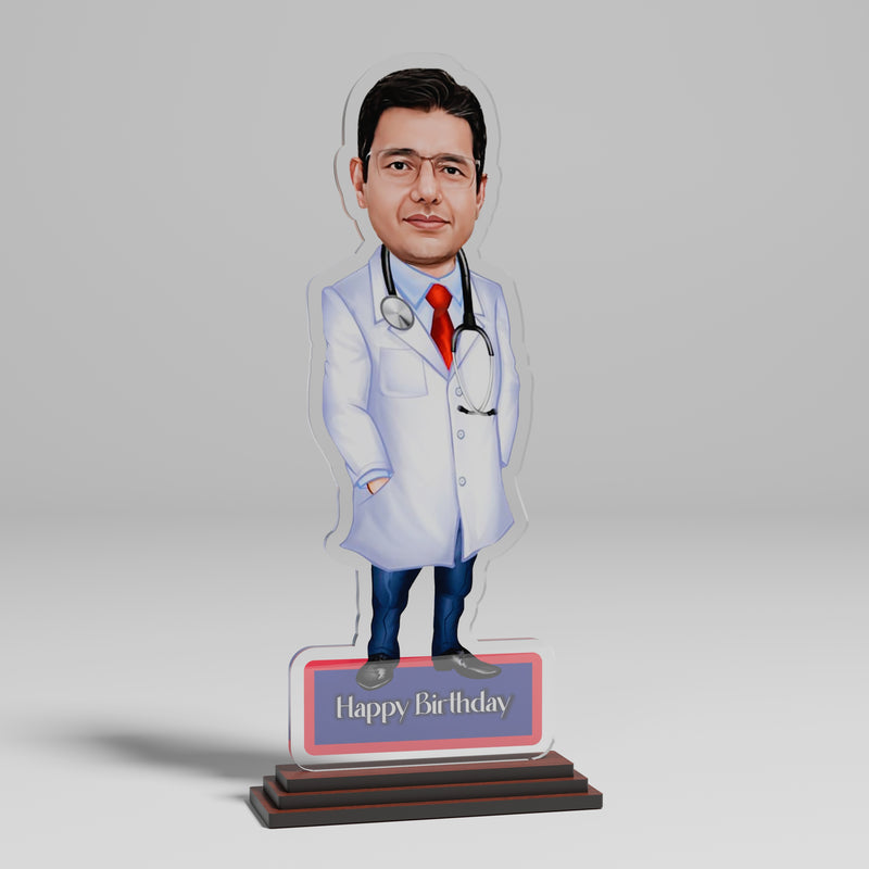 Personalized Acrylic Caricature for Doctor With Custom Photo- Size 6x8