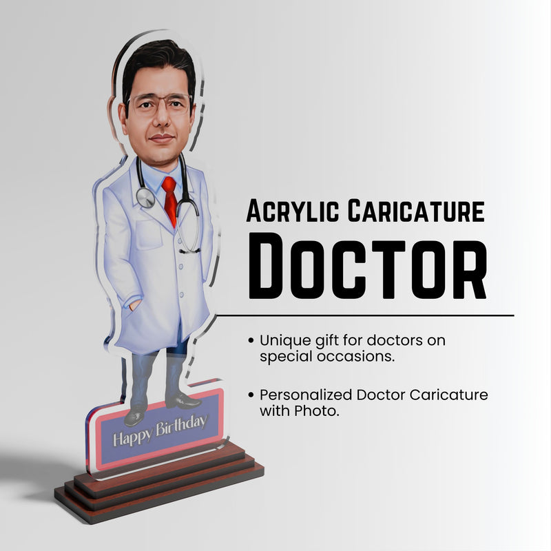 Personalized Acrylic Caricature for Doctor With Custom Photo- Size 6x8