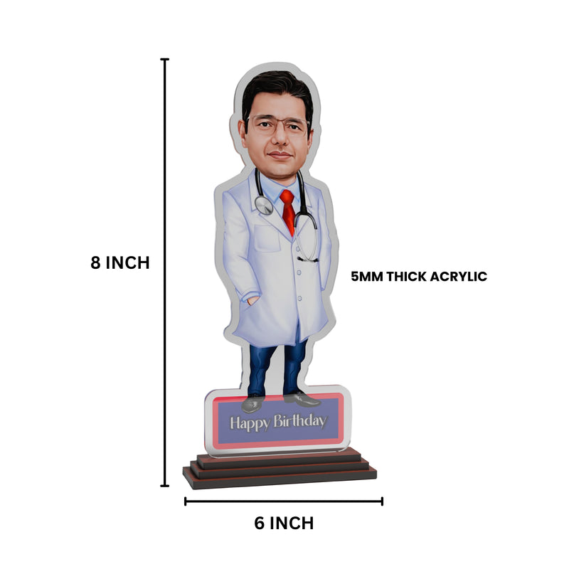 Personalized Acrylic Caricature for Doctor With Custom Photo- Size 6x8