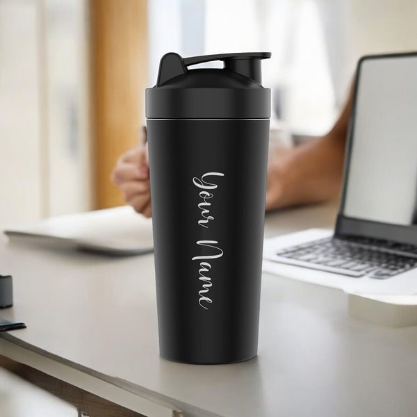 Personalized Black Gym Shaker.