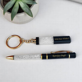 Crystal Pen & Keychain with Custom Name.