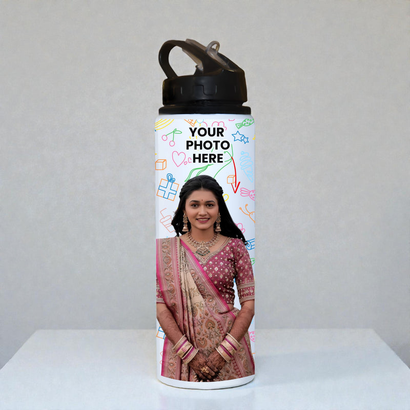 Customized Photo Printed 750 ML Aluminum Bottle for Women
