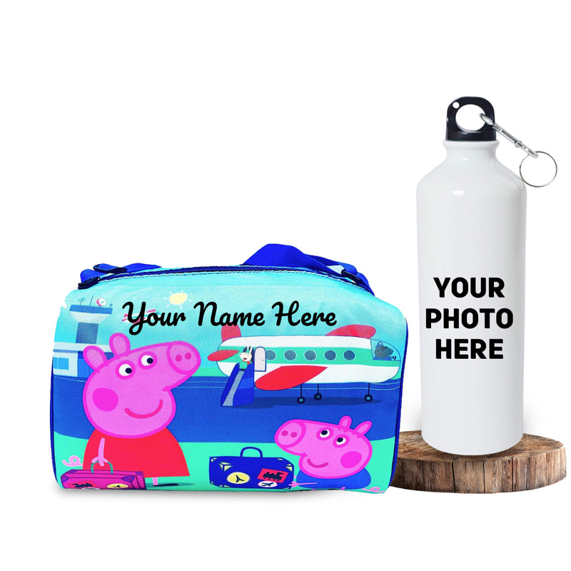 Kid's Duffle Bag & Bottle Combo Set with Child's Name Printed