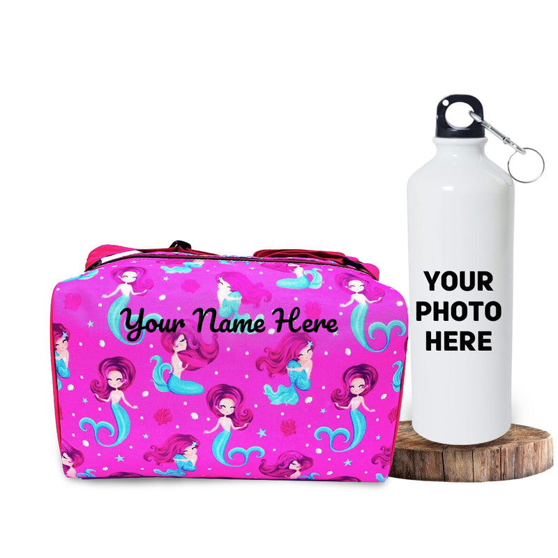 Kid's Duffle Bag & Bottle Combo Set with Child's Name Printed