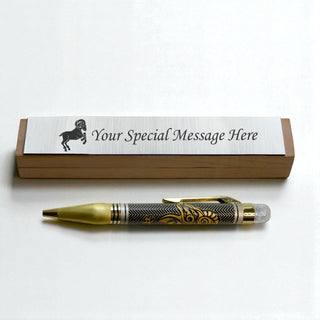 Personalized Zodiac Sign Engraved Metal Ball Rashi Pen.