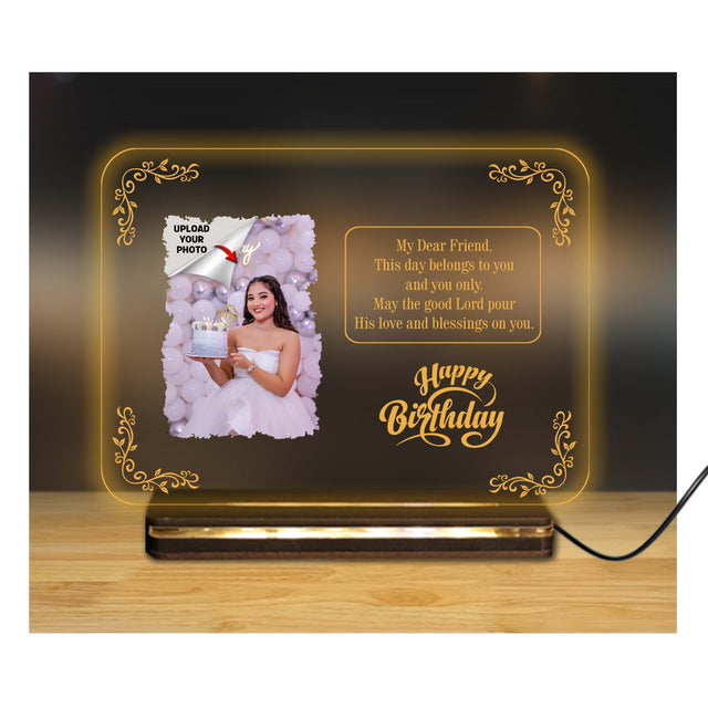 ACRYLIC LED PHOTO FRAME – CUSTOMIZABLE WITH YOUR PHOTO & WISHES.