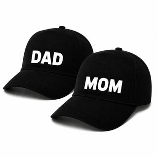 Premium Mom Dad Caps Set of 2 – Cotton Couple Hats for Parents