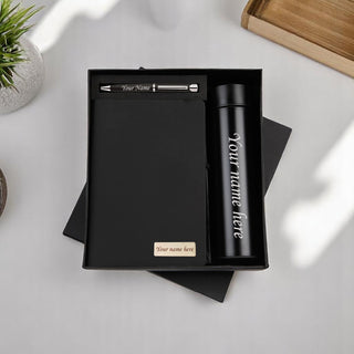 Custom Engraved Diary, Pen & Bottle Gift Set.