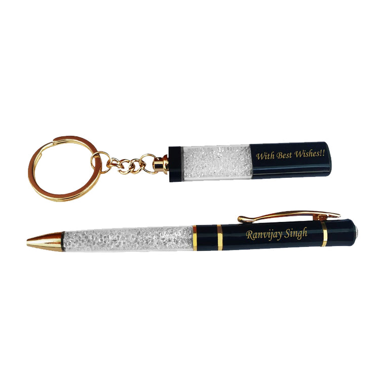 Crystal Pen & Keychain with Custom Name.