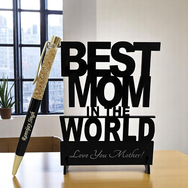 Personalized Pen with Best Mom Acrylic Stand