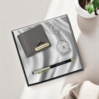 Personalized Wallet, Pen & Keychain Combo – Perfect Gift for Him