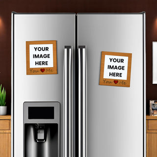 Personalized Wooden Magnetic Picture Frames (Set of 2) – Couple Photo Fridge Magnets.
