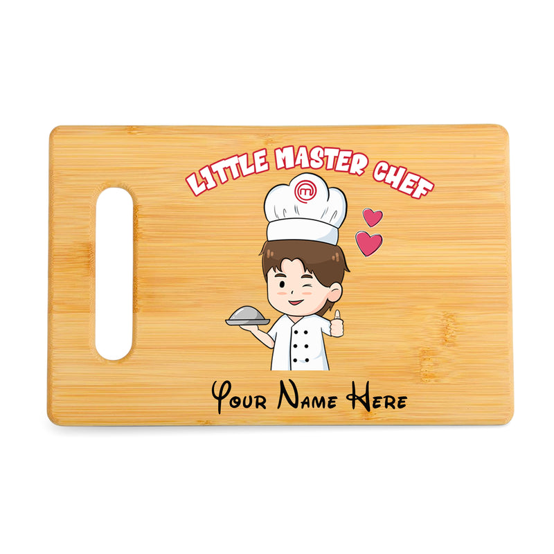 Little Master Chef Personalized Wooden Board for Kids | Custom Name Print
