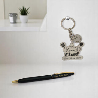 Chef's Gift Set-Custom Chef Keychain & Pen