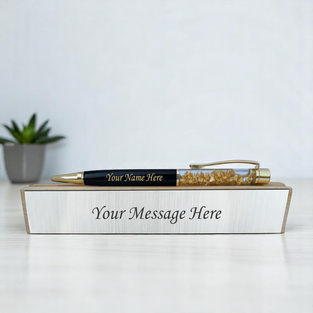 Personalized Pen with Name Engraved Pen and Message on Wooden Box