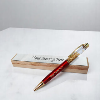 Personalized Pen with Name Engraved Pen and Message on Wooden Box