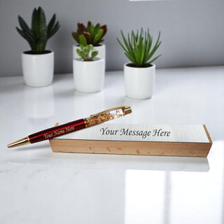 Personalized Pen with Name Engraved Pen and Message on Wooden Box