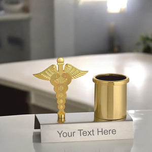Custom Doctor Symbol Pen Stand with Engraved Name & Designation