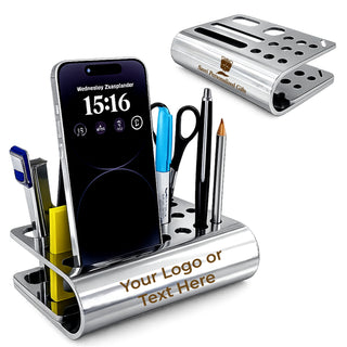 Customized Metal Desk Organizer with Name & Company Logo | Office Gift India