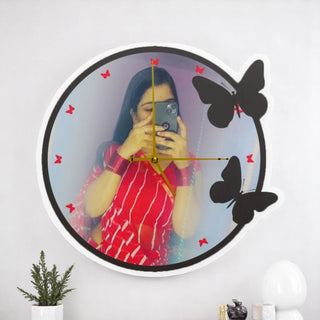 Personalized Acrylic Wall Clock– Custom Photo with Unique Design. (Size- 12x12 Inches)
