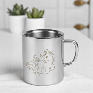 Stainless Steel Kids Mug – Custom Cartoon Character Engraved