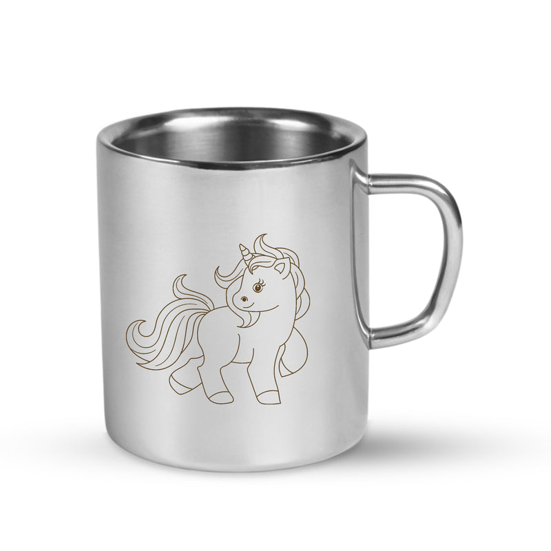 Stainless Steel Kids Mug – Custom Cartoon Character Engraved