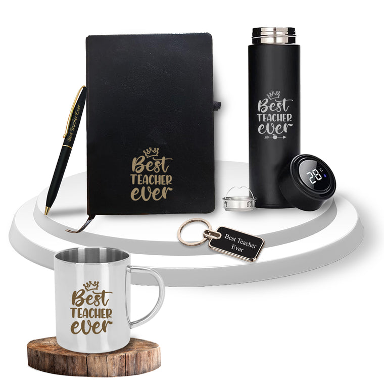 Teacher Appreciation Set: Diary, Keychain, Bottle, Pen & Mug.