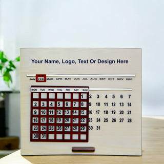 Lifetime Infinity Desk Calendar – Wooden Calendar with Personalized Name, Company Logo & Branding