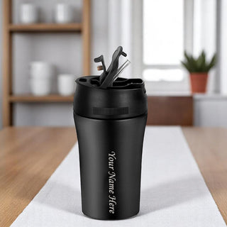 Personalized Stainless Steel Straw Tumbler with Your Name or Company Logo Engraved.