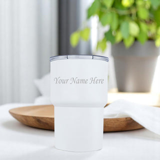 Double Wall Stainless Steel Car Cup Mug with Name or Logo Permanently Engraved.