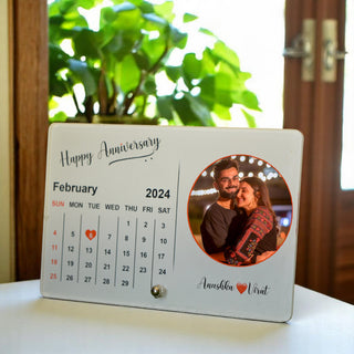 Acrylic Calendar Photo Frame with Stand- Customized With Your Picture & Your Memorable Date.