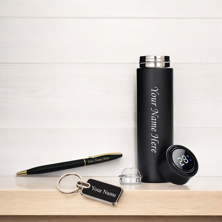 Birthday Set: Personalized Bottle, Pen & Keychain